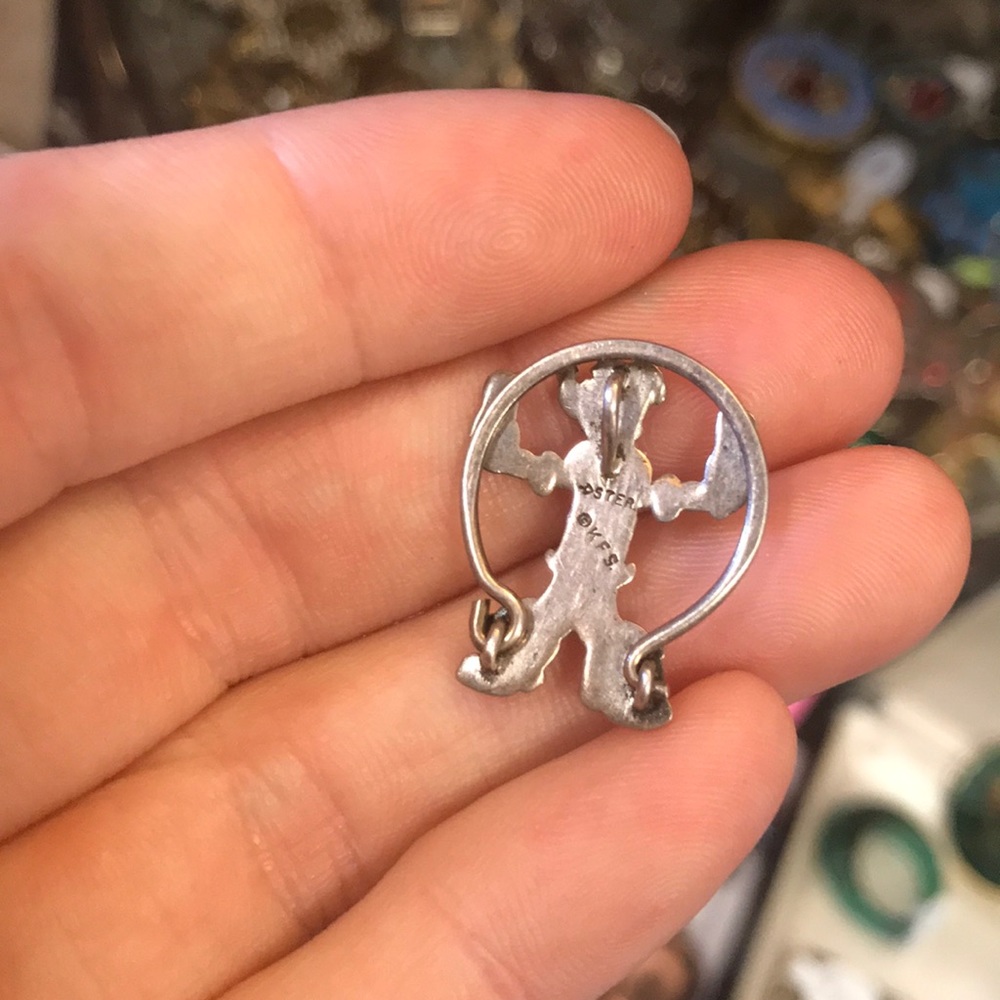 Popeye Sterling Silver Charm Signed KSF - Picture 4 of 4
